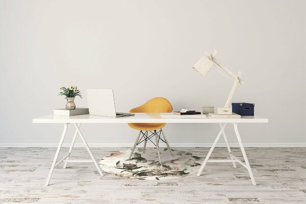Chair mat floor panels protector blooming peonies