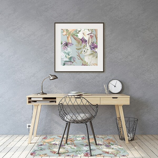 Office chair mat forest animals