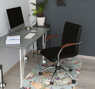 Office chair mat forest animals