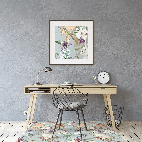 Office chair mat forest animals