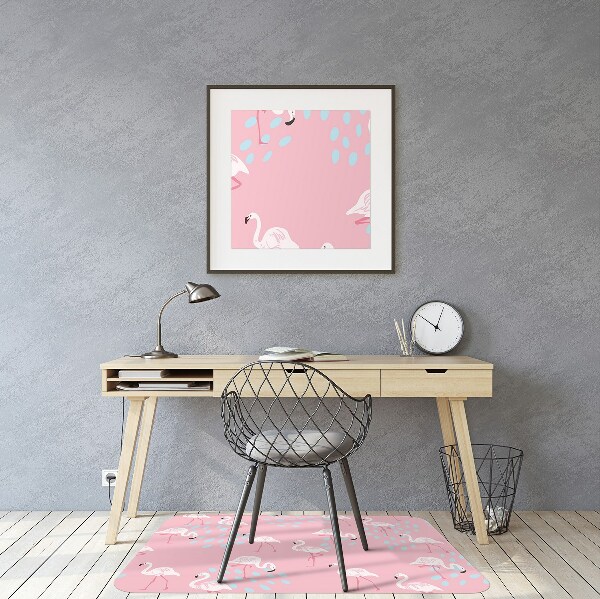 Office chair mat Flamingos