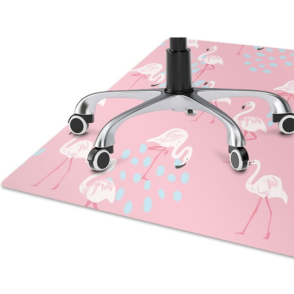 Office chair mat Flamingos