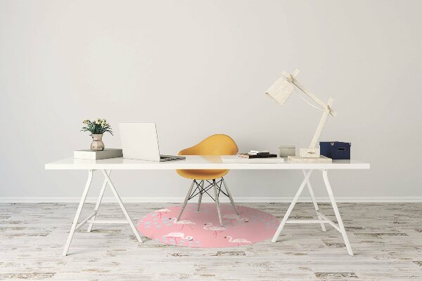 Office chair mat Flamingos