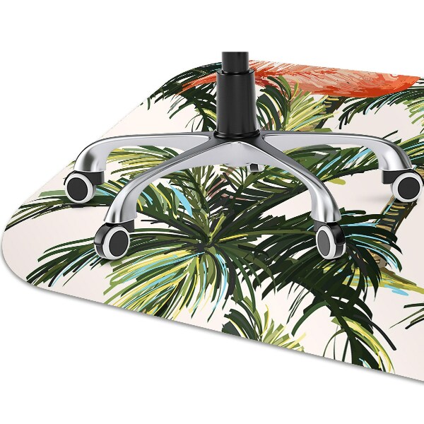 Office chair mat Flamingos