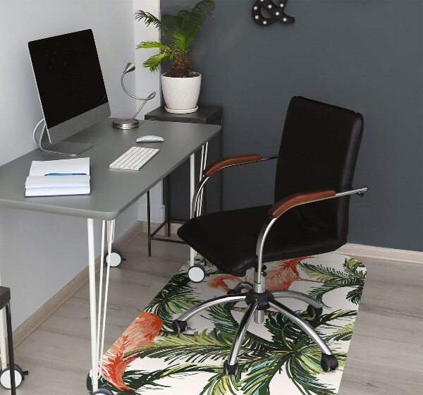 Office chair mat Flamingos