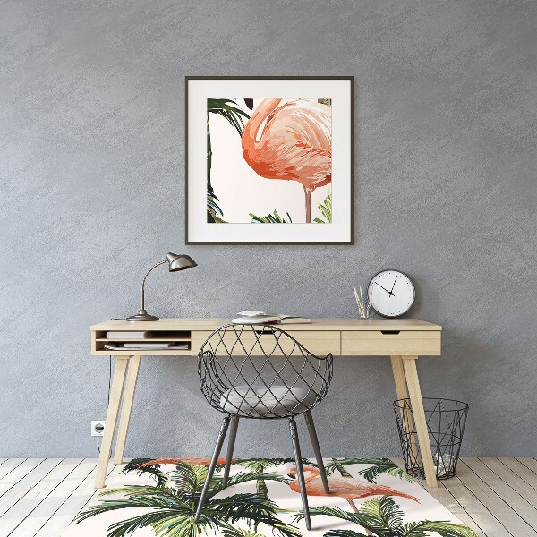 Office chair mat Flamingos