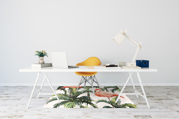 Office chair mat Flamingos