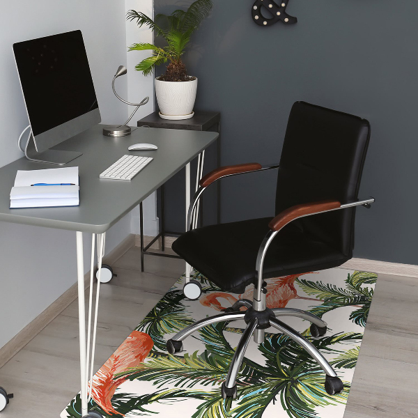 Office chair mat Flamingos