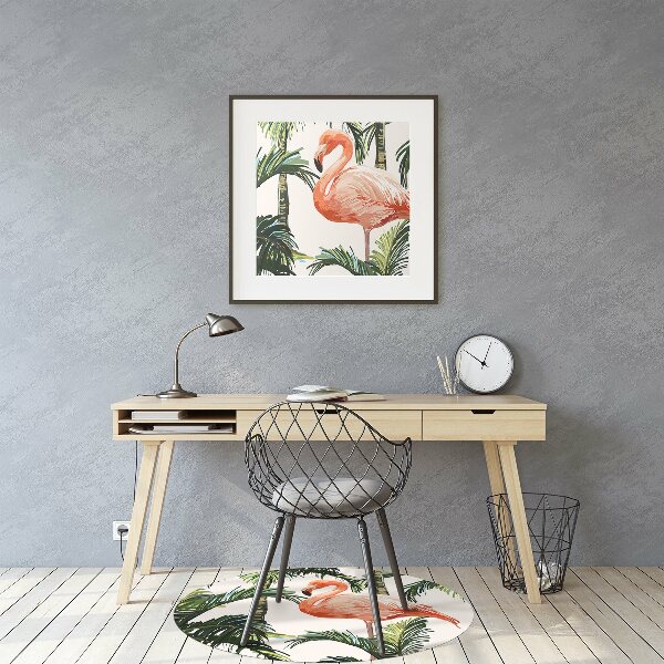 Office chair mat Flamingos