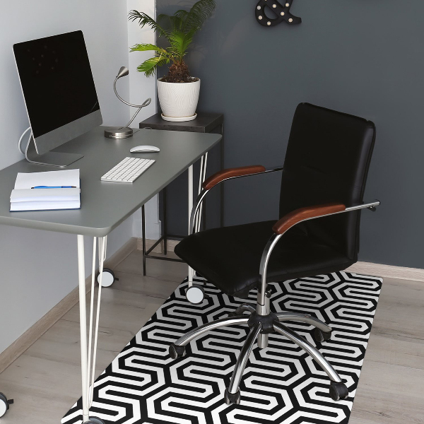 Office chair mat geometric pattern