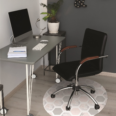 Office chair floor protector hexagons