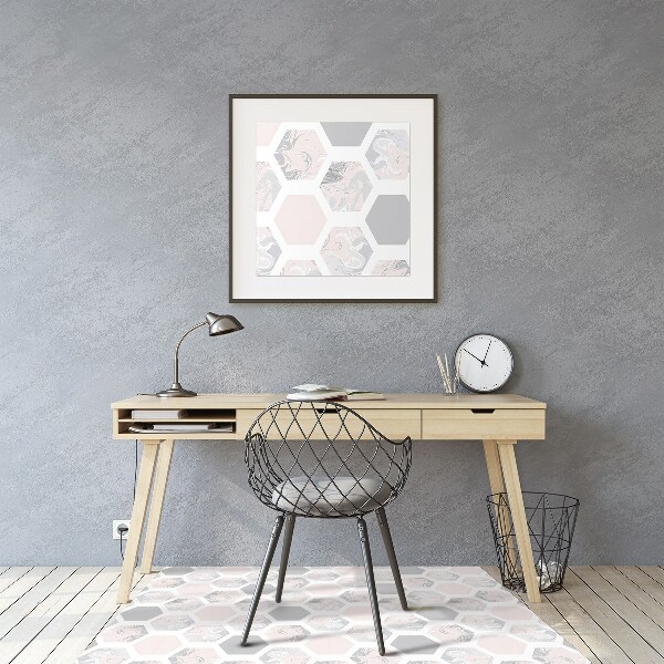 Office chair floor protector hexagons