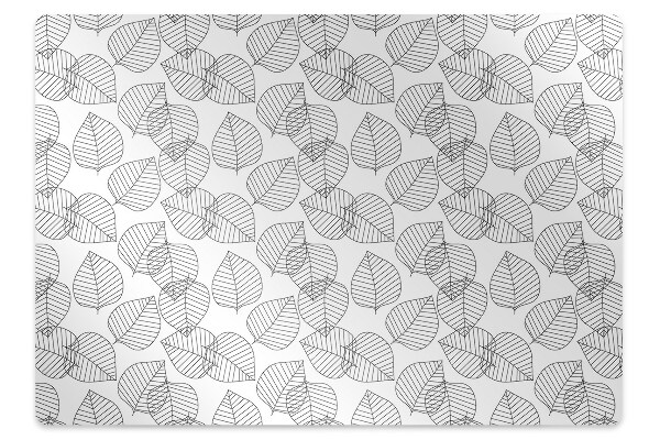 Desk chair mat leaves pattern