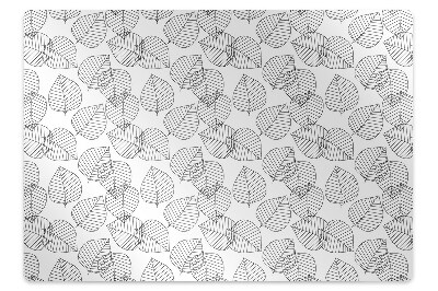 Desk chair mat leaves pattern