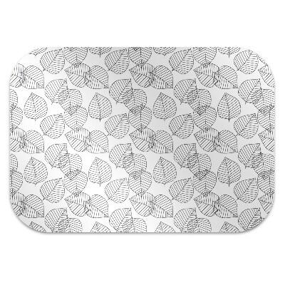 Desk chair mat leaves pattern