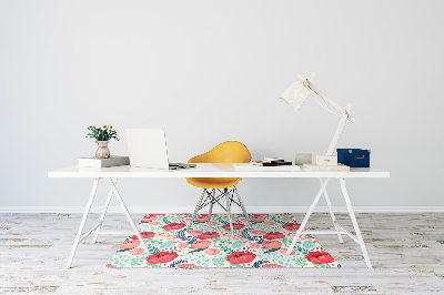 Office chair mat Poppies