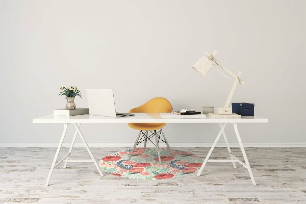 Office chair mat Poppies