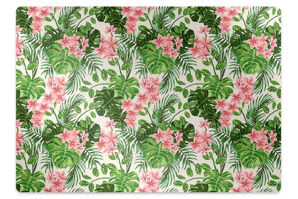 Office chair mat hibiscus