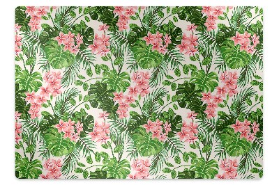 Office chair mat hibiscus