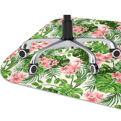 Office chair mat hibiscus