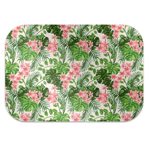 Office chair mat hibiscus