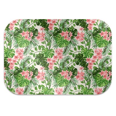 Office chair mat hibiscus