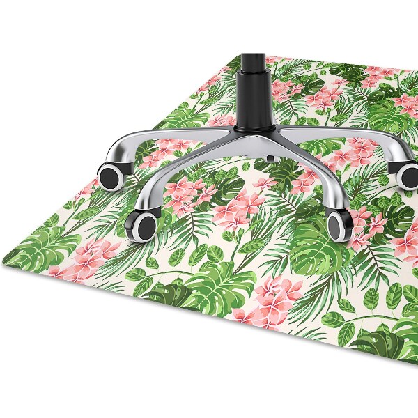 Office chair mat hibiscus