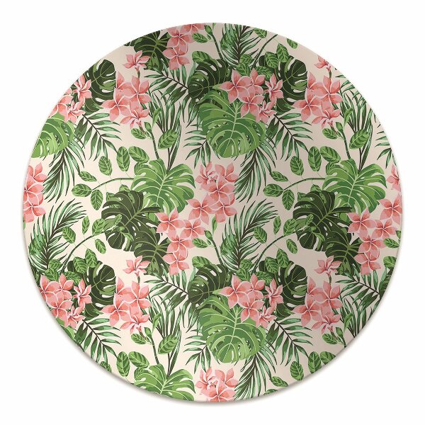 Office chair mat hibiscus