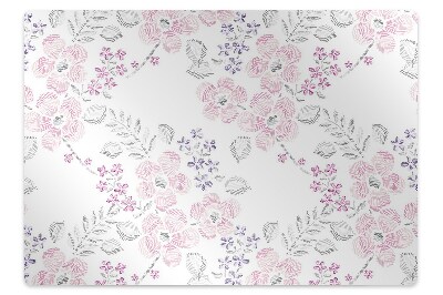 Desk chair mat floral pattern