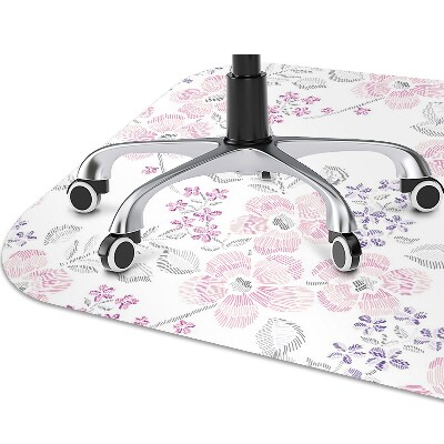 Desk chair mat floral pattern