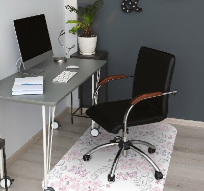 Desk chair mat floral pattern