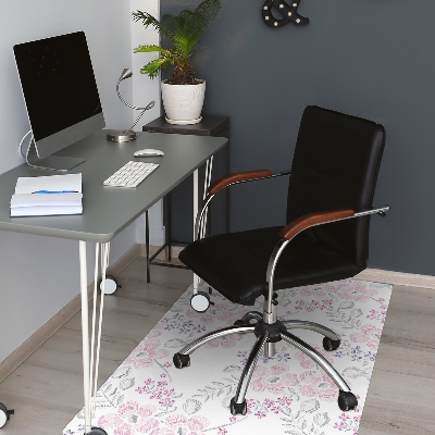 Desk chair mat floral pattern