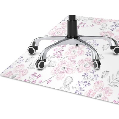 Desk chair mat floral pattern