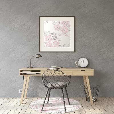 Desk chair mat floral pattern