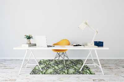 Desk chair mat leaf Monstera