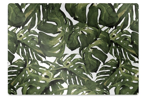 Desk chair mat leaf Monstera