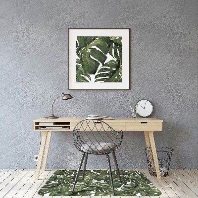 Desk chair mat leaf Monstera