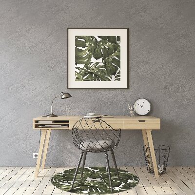 Desk chair mat leaf Monstera