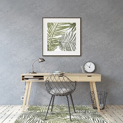 Office chair mat exotic leaves