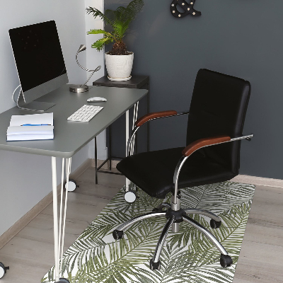 Office chair mat exotic leaves