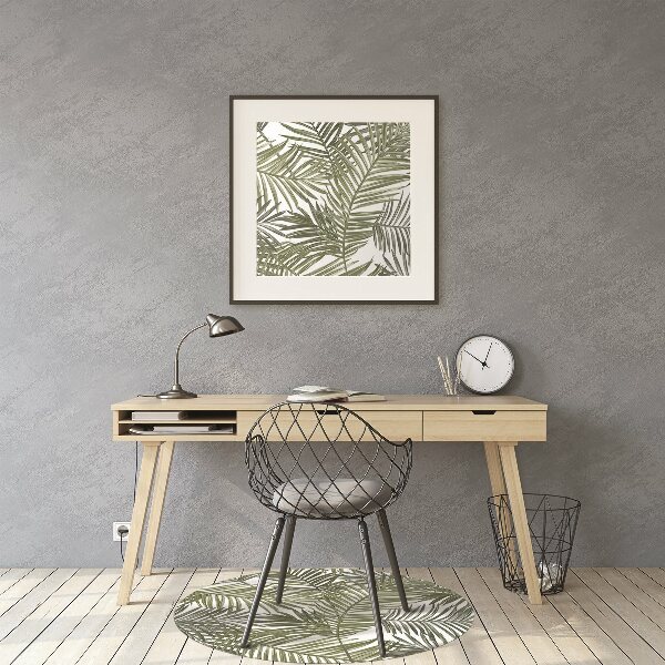 Office chair mat exotic leaves