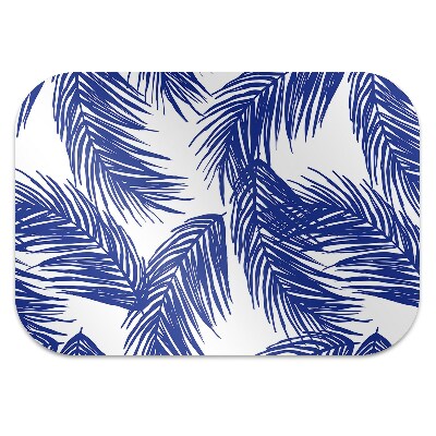 Office chair floor protector navy leaves