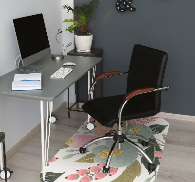 Office chair mat painted flowers