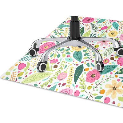 Chair mat floor panels protector colorful flowers