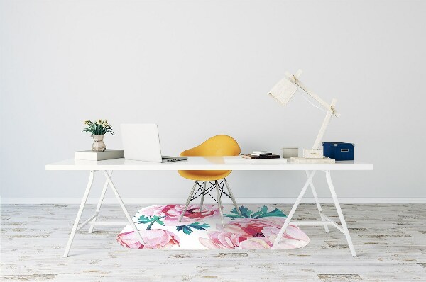 Office chair floor protector Poppy seed flower