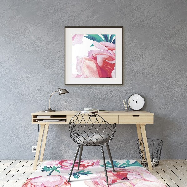 Office chair floor protector Poppy seed flower
