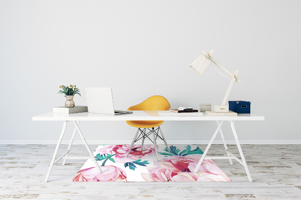Office chair floor protector Poppy seed flower