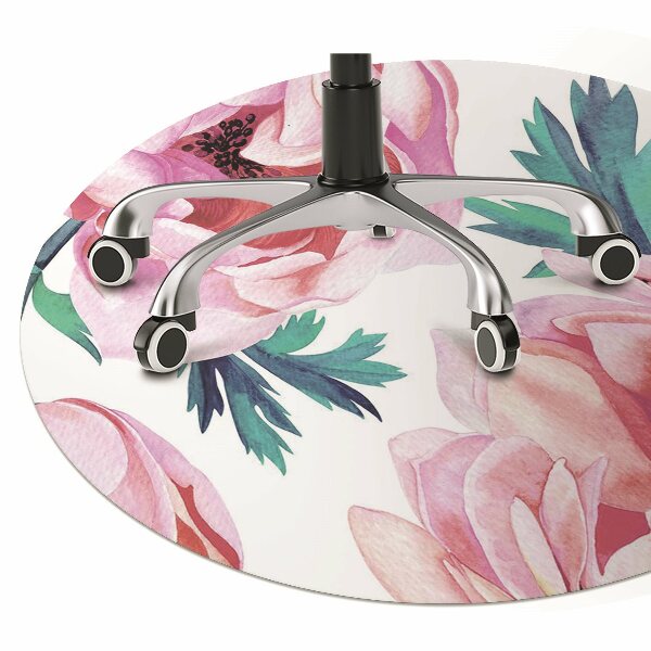 Office chair floor protector Poppy seed flower