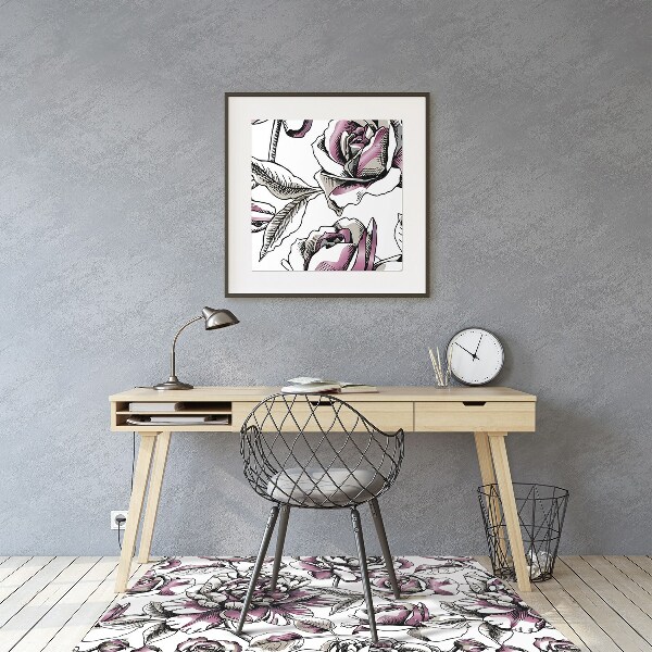 Office chair mat Roses