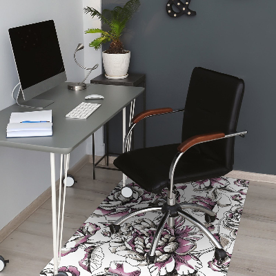 Office chair mat Roses